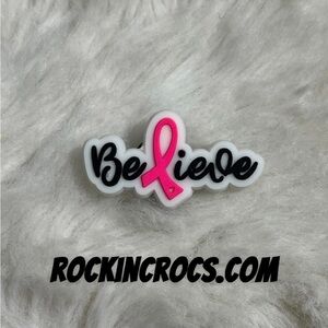 Breast Cancer Croc Charm